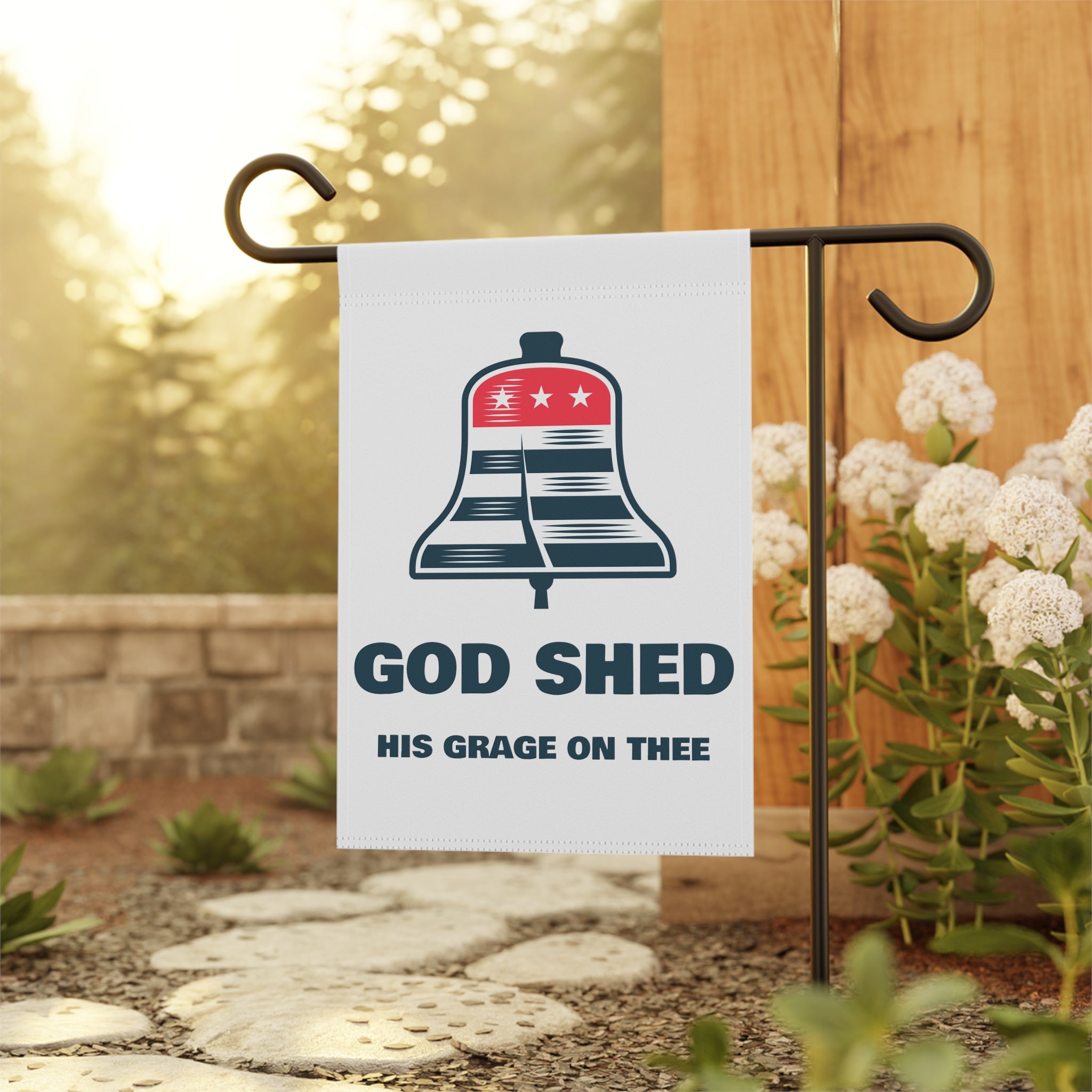 God shed his grace on thee garden flag