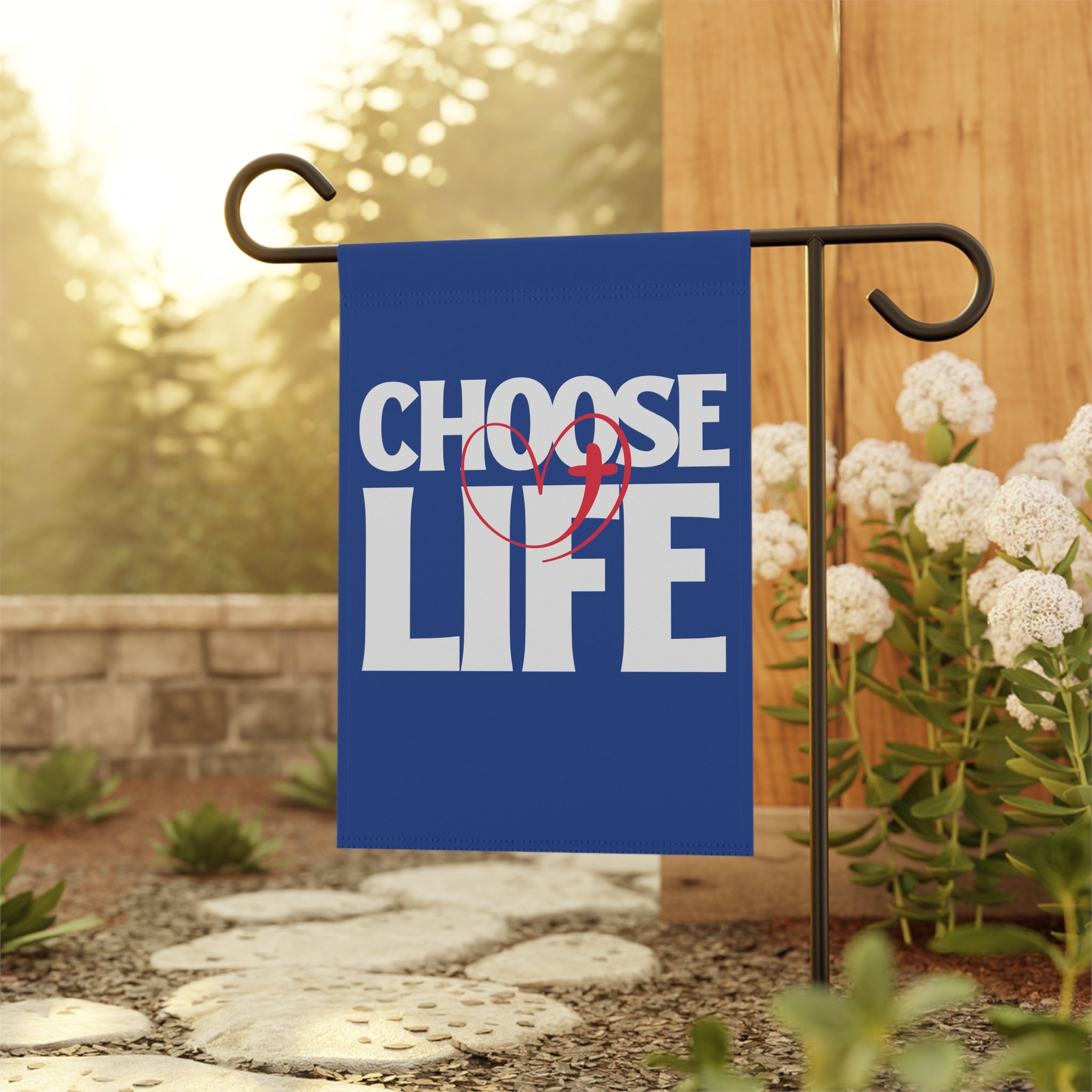 Choose life garden flag