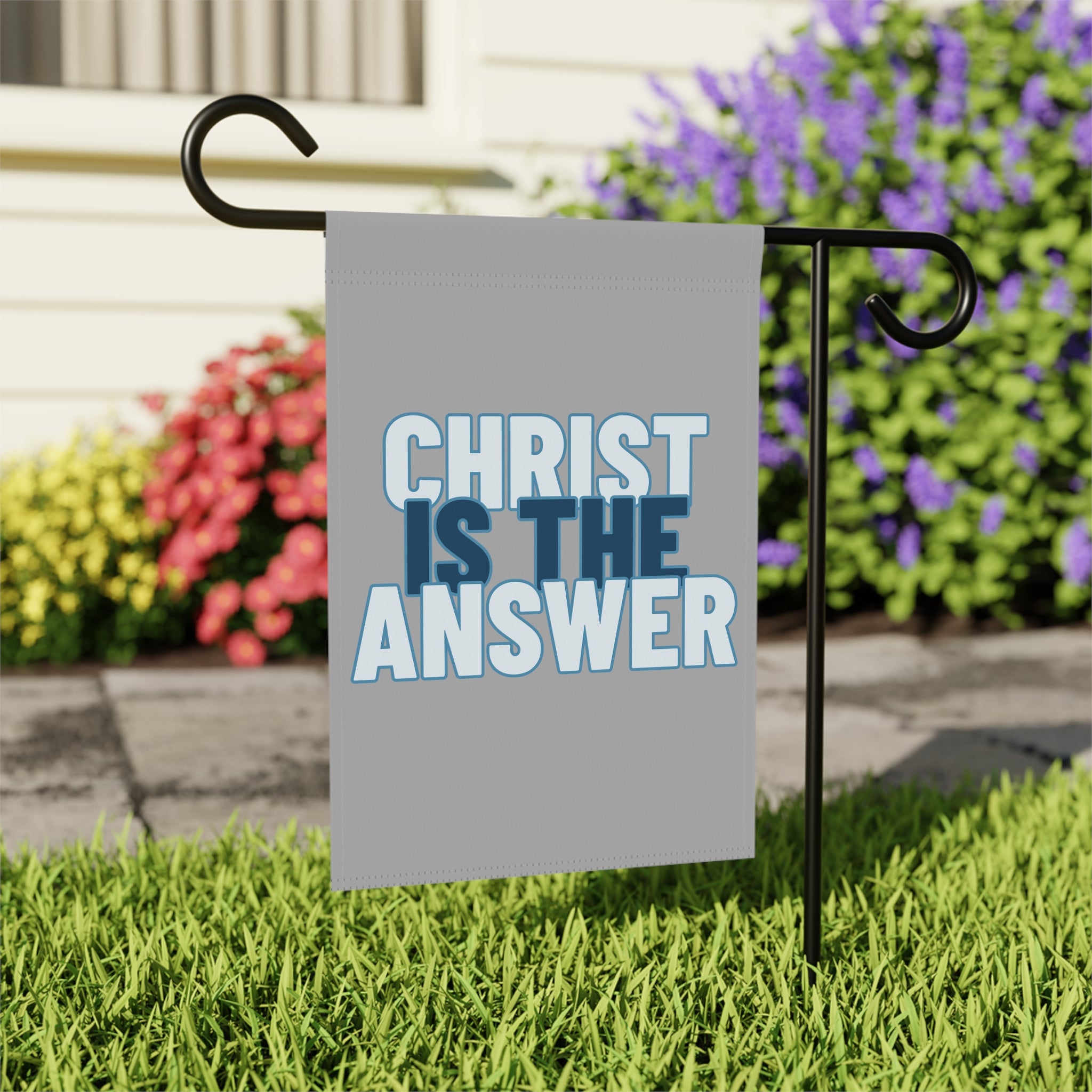 Christ is the answer garden flag