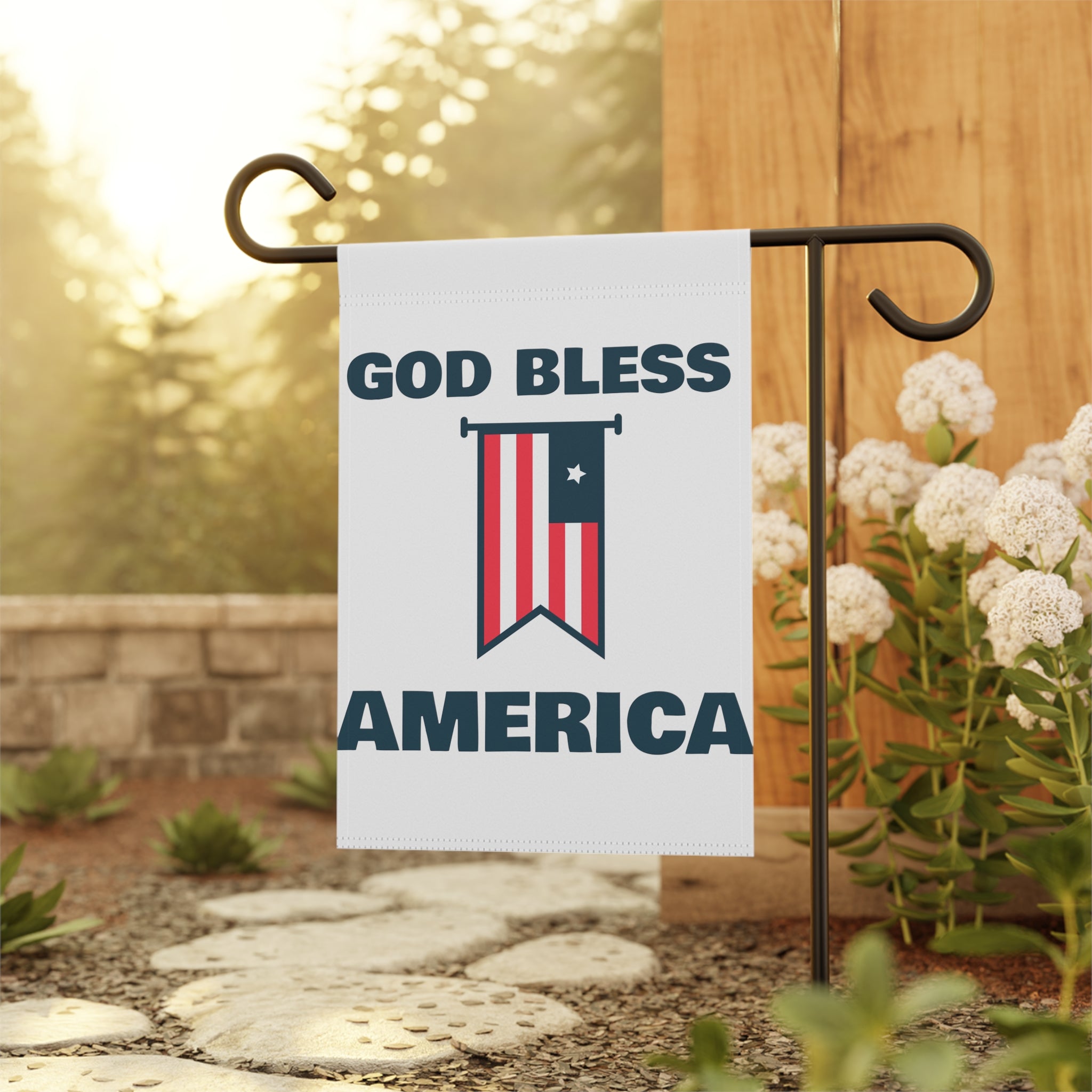 GOD BLESS AMERICA garden flag