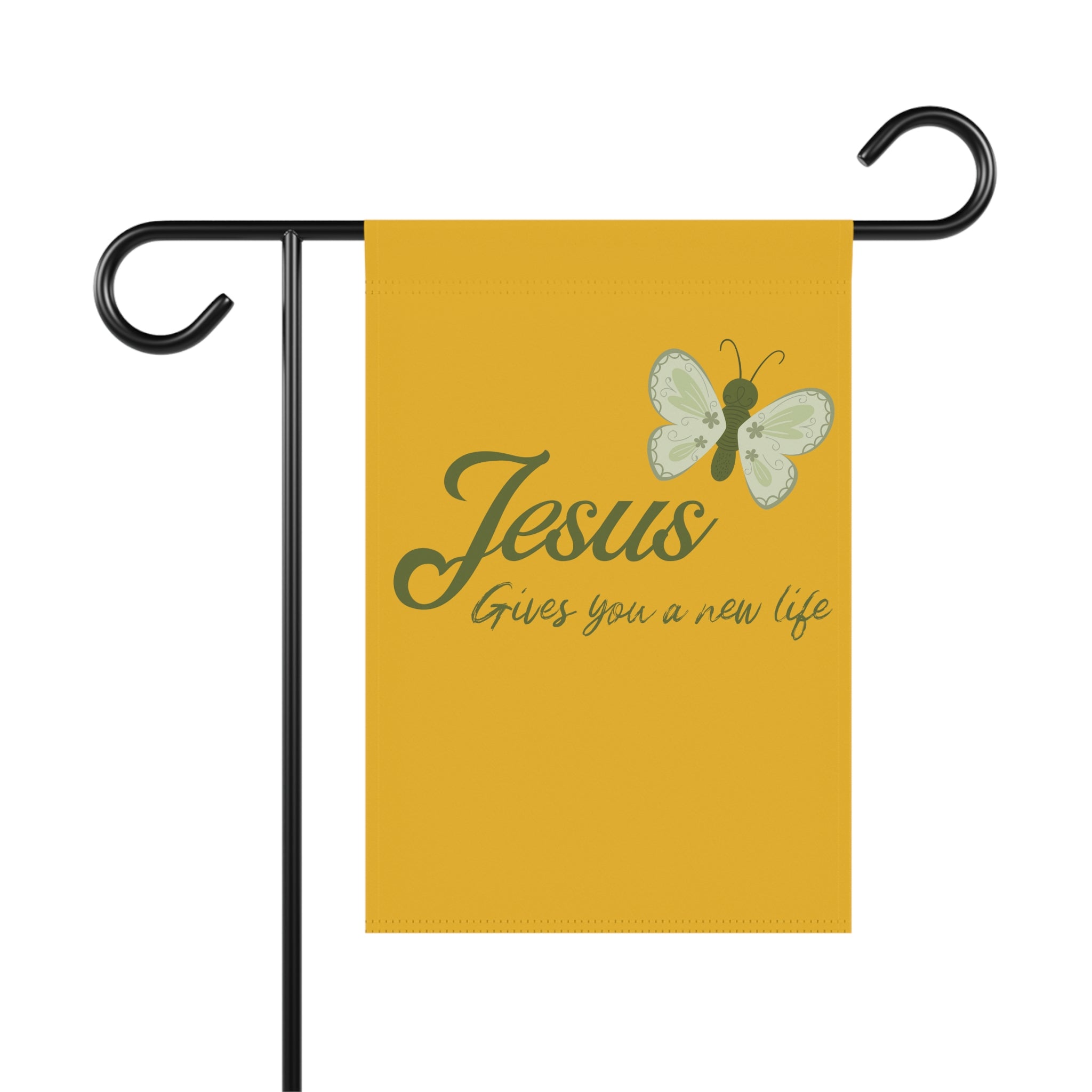 Jesus gives you a new life garden flag