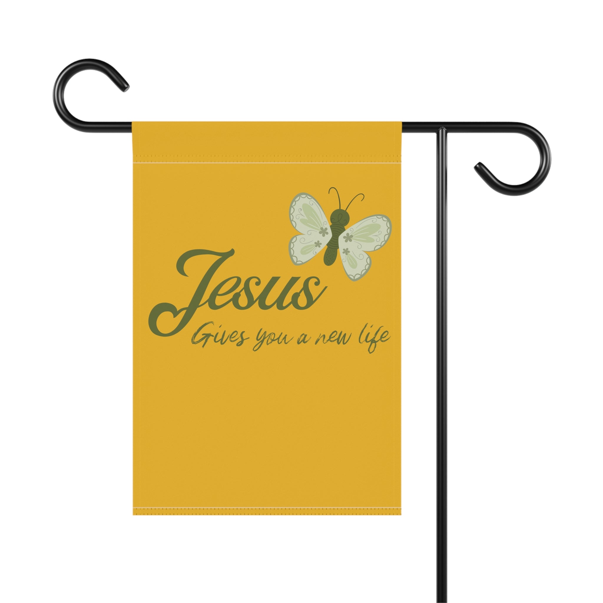 Jesus gives you a new life garden flag