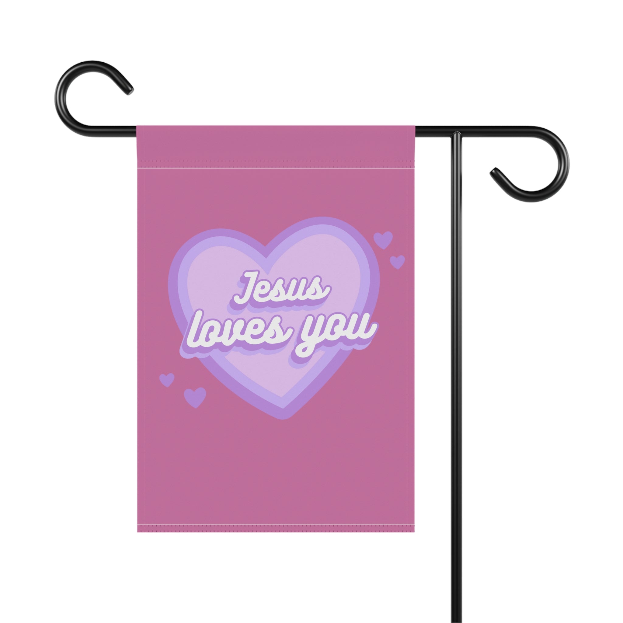 Jesus loves you garden flag
