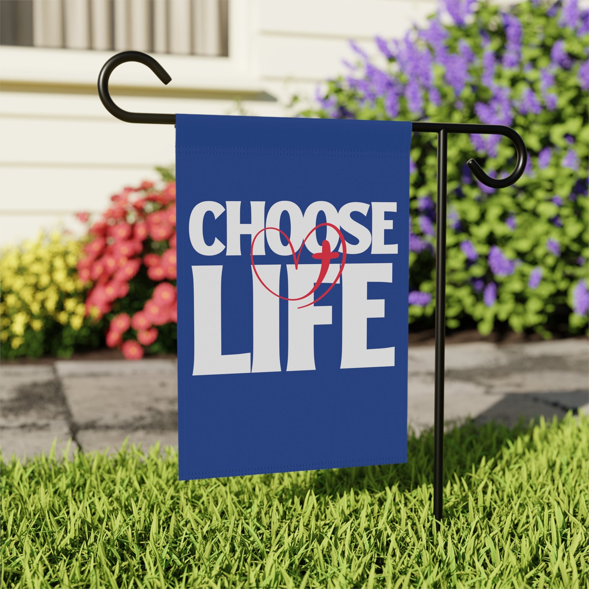 Choose life garden flag