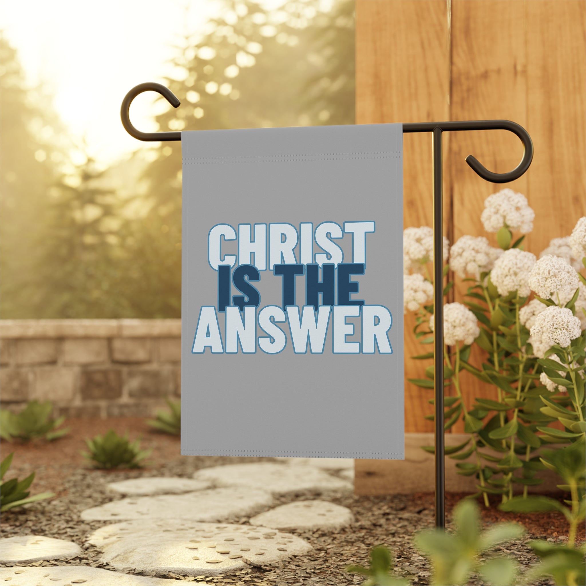 Christ is the answer garden flag