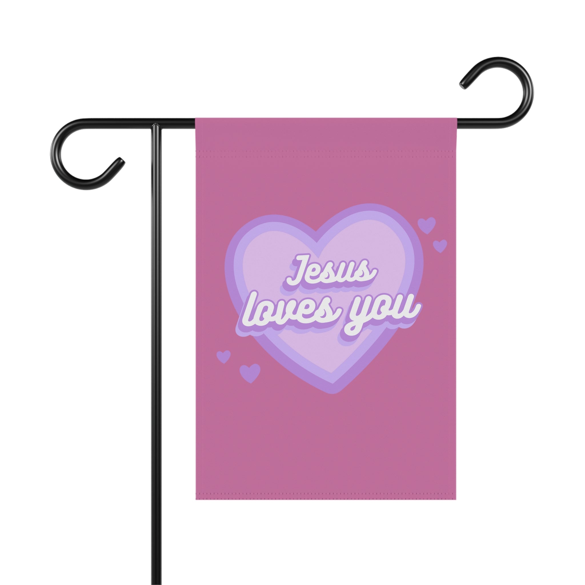 Jesus loves you garden flag
