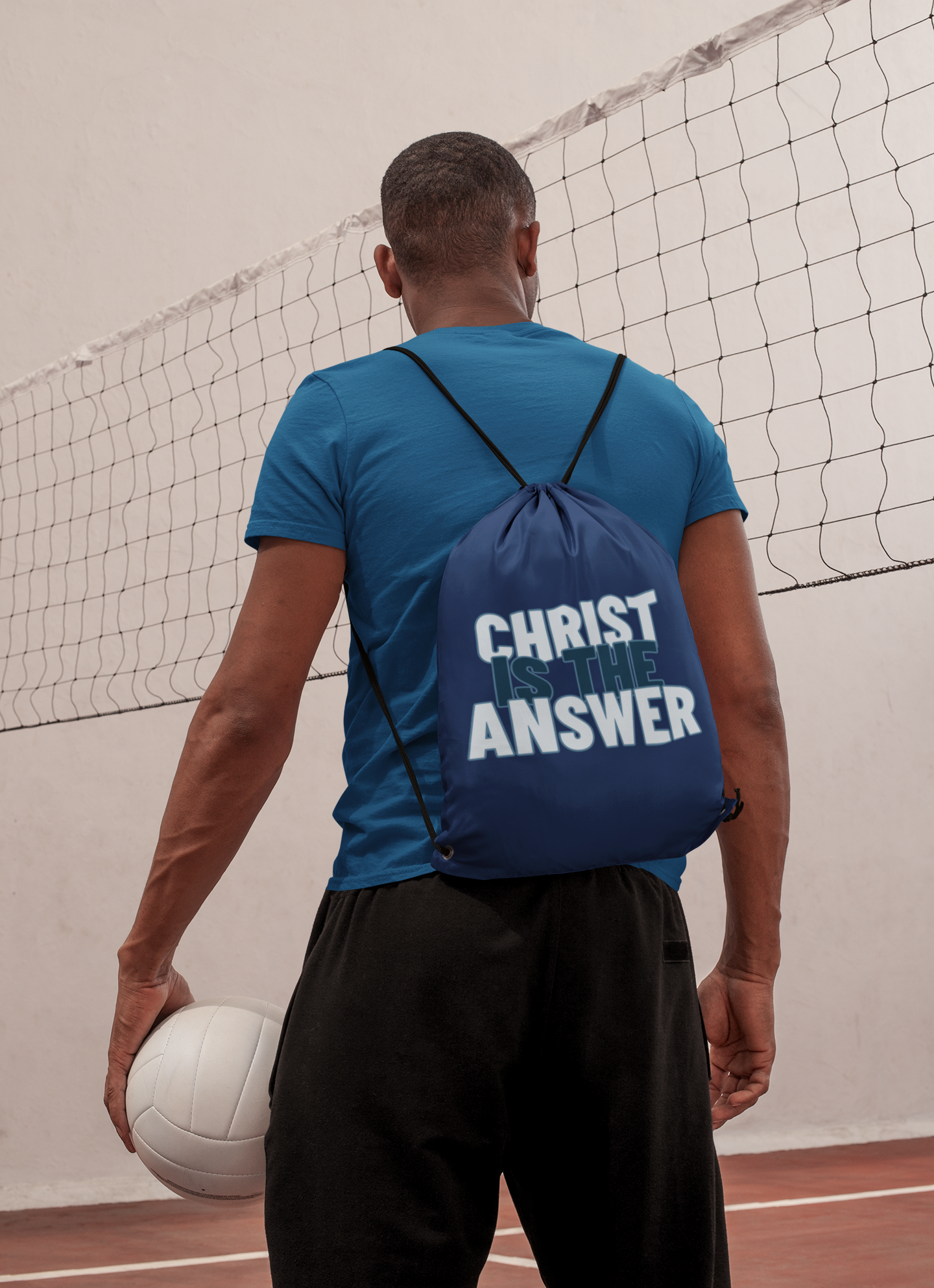 Christ is the answer drawstring bag