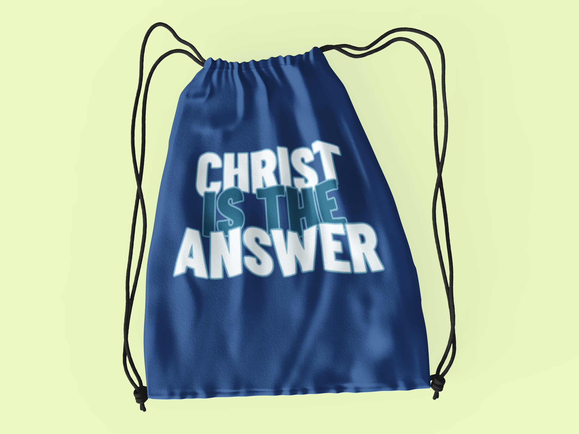 Christ is the answer drawstring bag