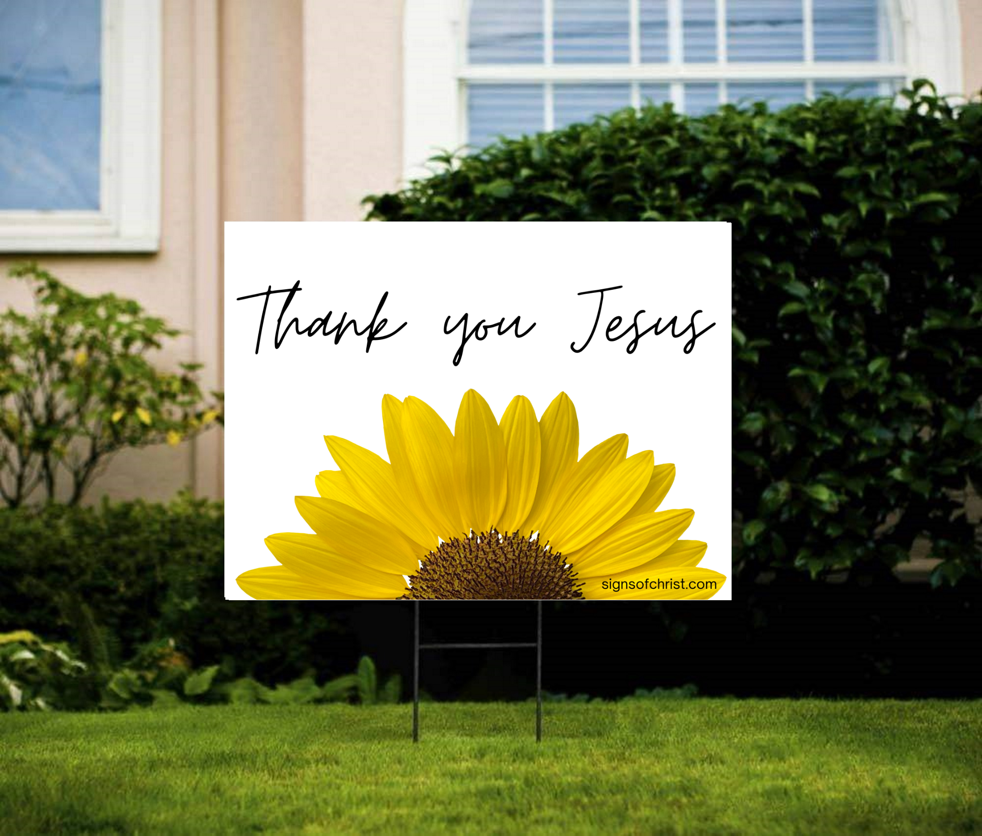 Thank You Jesus Sunflower Yard Sign